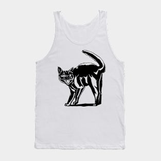 Angry Black Cat Halloween Tank Top